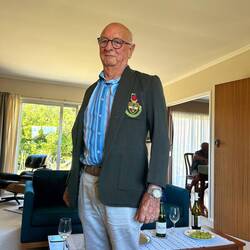 I try out an old university blazer, supplied by Mike