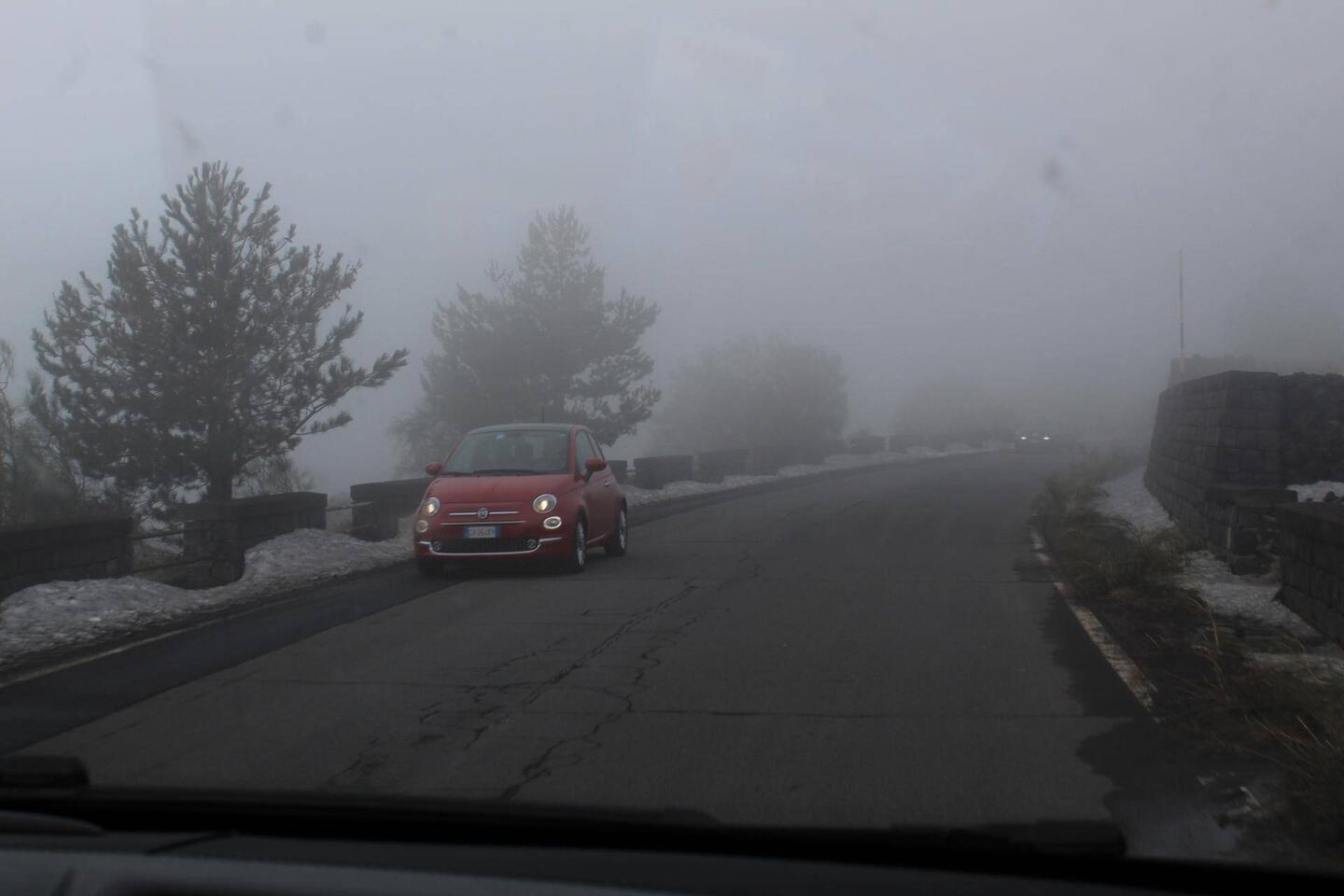 Anfahrt im dicken Nebel