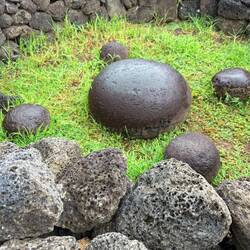 A magnetic rock that is believed to have been brought here by the first king