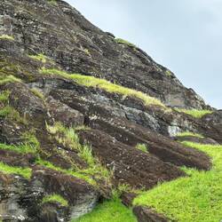Unfinished moai at the quarry
