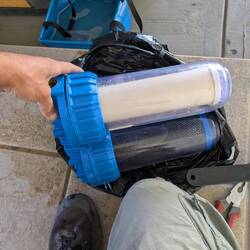 Unsere alte zweistufige Wasserfilteranlage.