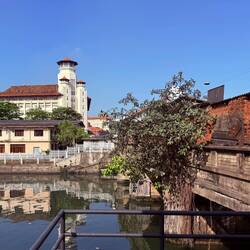 The remains of a canal system from British days