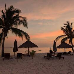 Sunset over Sok San Beach
