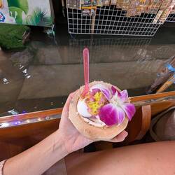 Getting ice cream at the Floating Market