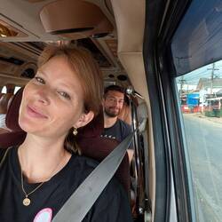 Bus ride to the ferry port from where we headed to our next destination