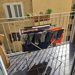 Our terrace and clothes rack