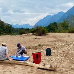 Picknick auf einer Sandbank