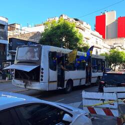 Not sure what is going to over heat first, fans rammed into an old bus or the bus itself.