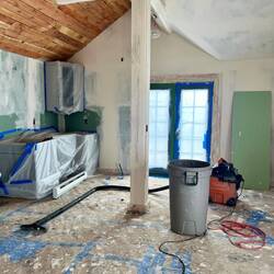 We plan to paint the beams in the midnight grey that is on the exterior of the house.