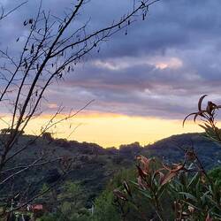 Abendstimmung am Wohnmobil.