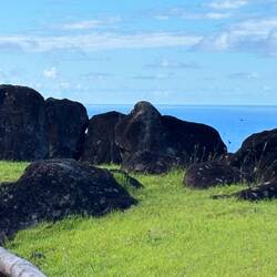 These rocks served as the trophy where winners were recorded