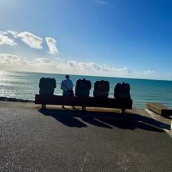 The beach walk has lots of sculptures along it