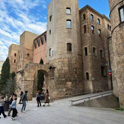 Barcelona’s Roman aqueduct remains are visible near Plaça Nova, integrated into medieval buildings.