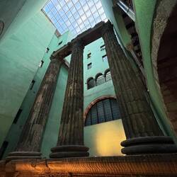 The Temple of Augustus in Barcelona has four Corinthian columns, preserved in a Gothic Quarter court