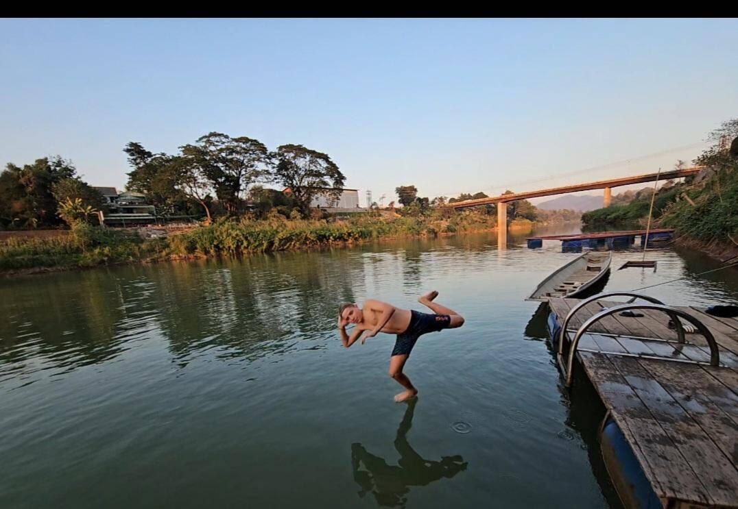 Swimming on Nam Khan