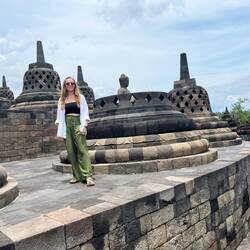 A Buddha inside each stupa