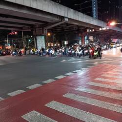 Crossing the road at rush hour is a full on experience