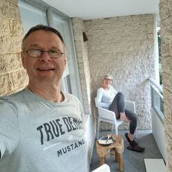 Lunch auf dem Balkon.