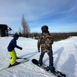 Our first time down the hill together