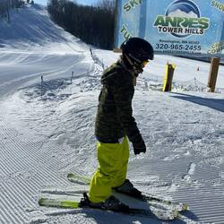 Mateo excited and ready for ski lessons