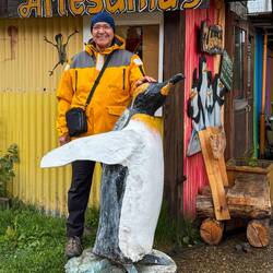 Mui finds a king penguin of his own — Ushuaia, Argentina.