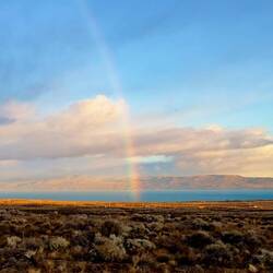 Rainbow over Lake Argentino when we left El Calafate
