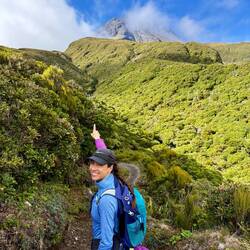 Got our first view of the Mt Taranaki peak as the clouds broke