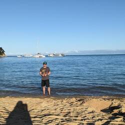 The beach is only across the road