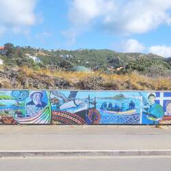 An interesting mural at Island Bay beach