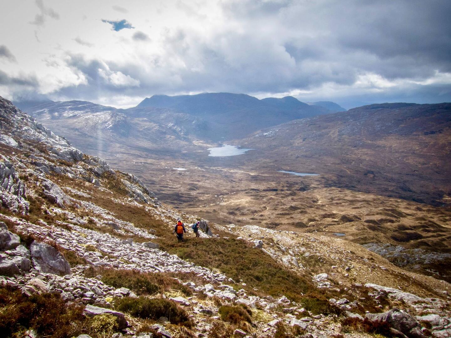 Het landschap in Torridon (Western Highlands) een vijftal minuten voor de val.