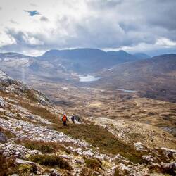 Het landschap in Torridon (Western Highlands) een vijftal minuten voor de val.