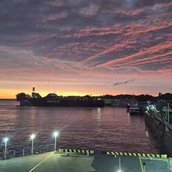 Boarding the ferry to Montevideo.
