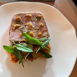 Rabbit terrine and Parisian salad