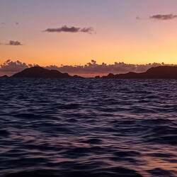 SUNSET OVER poor Knights Islands and marine reserve