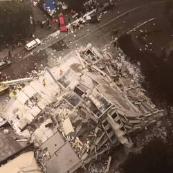 Damage of buildings around the bandstand