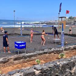 Holländische Beachvolleyballerinnen beim Training