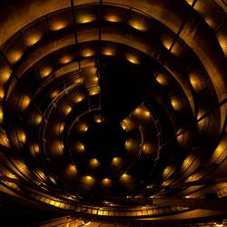 The spiral walkway leading into the Ruakuri Cave. Very dramatic entrance