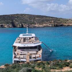 Our catamaran on a day trip to Gozo