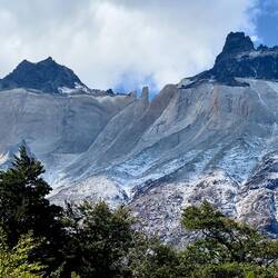 Granite rock faces at the back of the Horns
