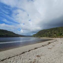 Arrivés sur le lieu de Heaphy Hut, un très bel estuaire
