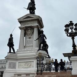 Police on the right at the railings