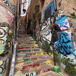 Valparaiso is so hilly there are stairs everywhere