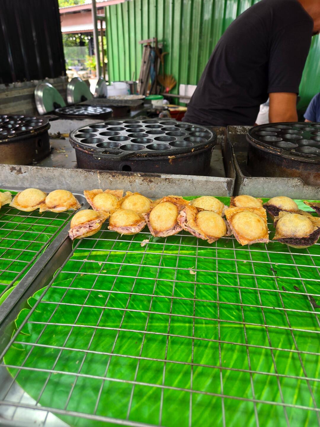 Thai pancakes filled with coconut.