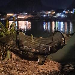 Simon in der Hängematte