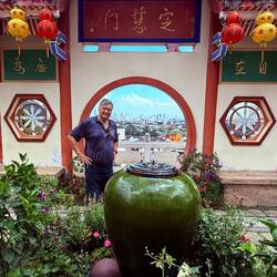 Paul in front of gate