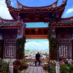 Double delight, the pagoda and the city beyond
