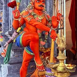 A figure in the Indian temple at the top of the hill