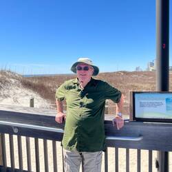 Me at the earthcache on the pier.