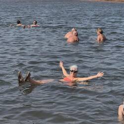 Floating in the 2nd saltiest body of water (after the Dead Sea) (alternate fact)