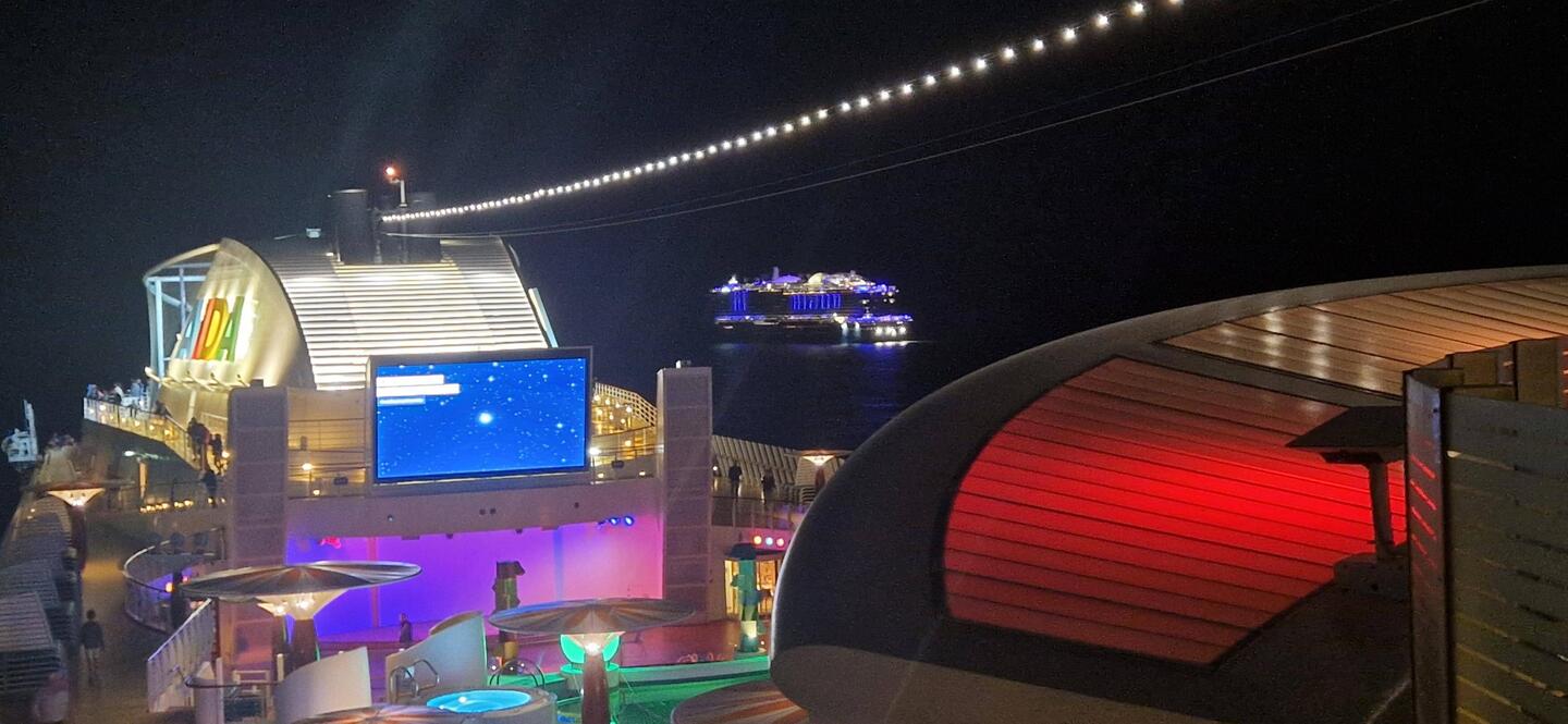 Beim abendlichen Einlaufen begegnet uns Aida Cosma